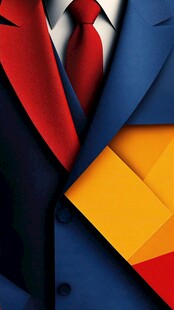 时尚拼接西装与领带造型