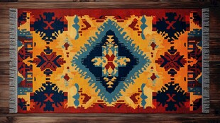 民族风几何图案精美地毯