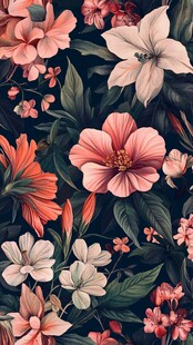缤纷花卉图案 浪漫植物风情