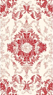 复古红白色欧式花纹图案