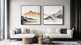 现代简约风客厅山水挂画