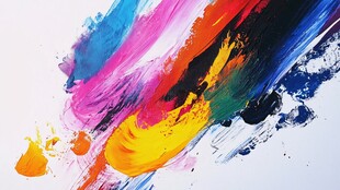 绚丽多彩的抽象颜料笔触