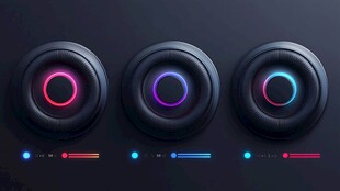 炫酷发光音量调节按钮