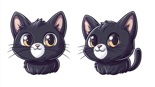 可爱黑猫卡通形象