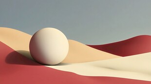 沙漠中的白色球体景观