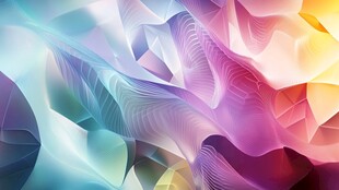 梦幻多彩抽象几何背景图