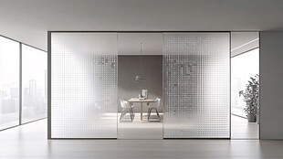 现代简约玻璃隔断室内空间