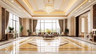 豪华大气的宽敞客厅空间