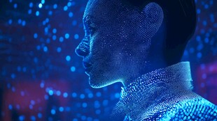 科技感人工智能侧面影像