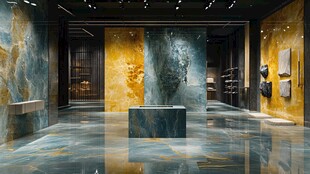 奢华大理石装饰的室内空间