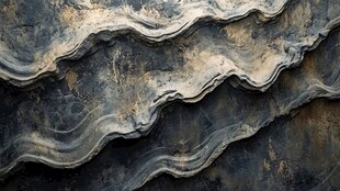 波浪纹理的岩石墙面