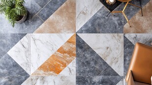 时尚几何拼接瓷砖室内一角