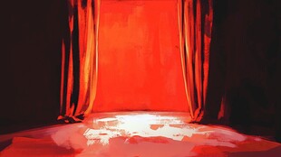 红色幕布下的舞台之光