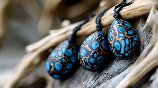 蓝纹松石吊坠 独特设计感