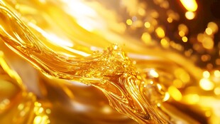 金色流动液体 璀璨质感画面