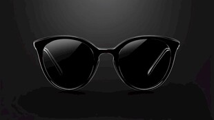 时尚黑色太阳镜特写