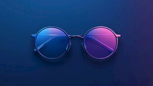 时尚炫彩圆框眼镜特写