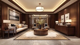 中式典雅客厅室内设计图