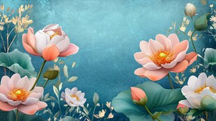 夏日荷花绽放唯美图景