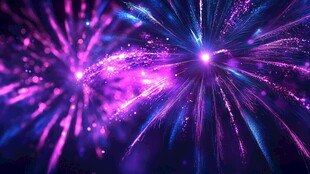 梦幻炫彩烟花绽放效果