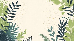 清新绿植边框背景图