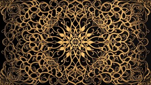 金色华丽对称花纹图案