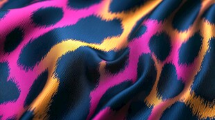 绚丽豹纹丝绸面料