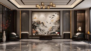 中式奢华客厅大气装饰画