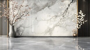 新中式大理石背景墙空间