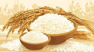 碗中香米与金黄麦穗