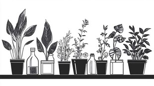 瓶盆绿植陈列图