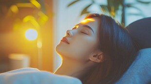 享受静谧时光的放松女性