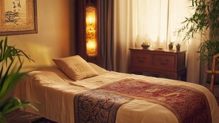 温馨静谧的中式卧室一角