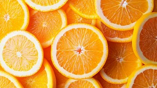 橙片特写 鲜亮多汁的视觉盛宴