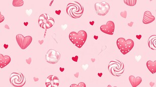 粉色甜蜜糖果爱心图案