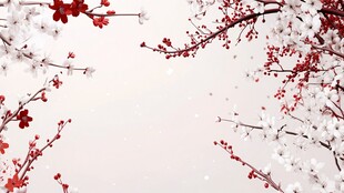 红梅白雪图