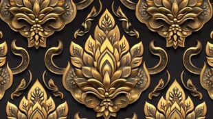 金色华丽莲花纹饰图案