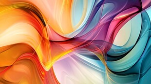 绚丽动感色彩线条抽象画