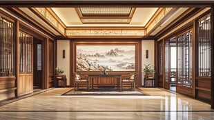 中式典雅书房空间展示