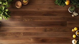 木纹地板与清新绿植搭配