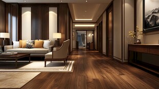 现代中式风格客厅走廊设计