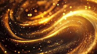 金色流动粒子炫彩背景