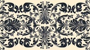 复古黑白花纹装饰图案