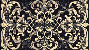 复古华丽对称花纹图案