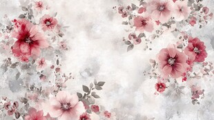 水彩风粉色花卉背景图