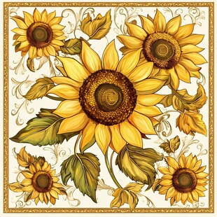 向日葵花卉装饰图案设计