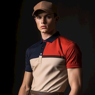 男士三色拼接polo衫穿搭