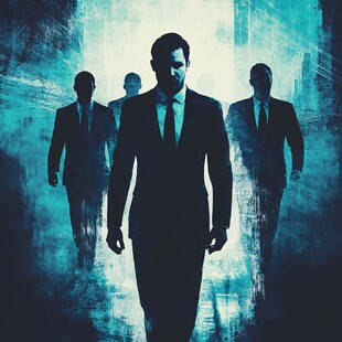 商务精英团队的前行身影