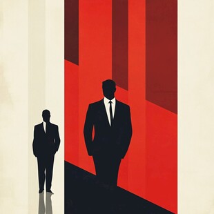 商务男士的剪影与色彩碰撞