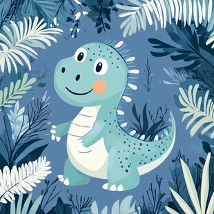 森林中的可爱小恐龙